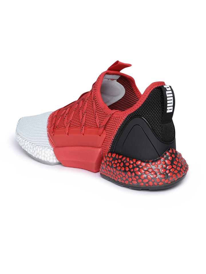 Puma Men Red and White Colourblocked Hybrid Rocket Running Shoes