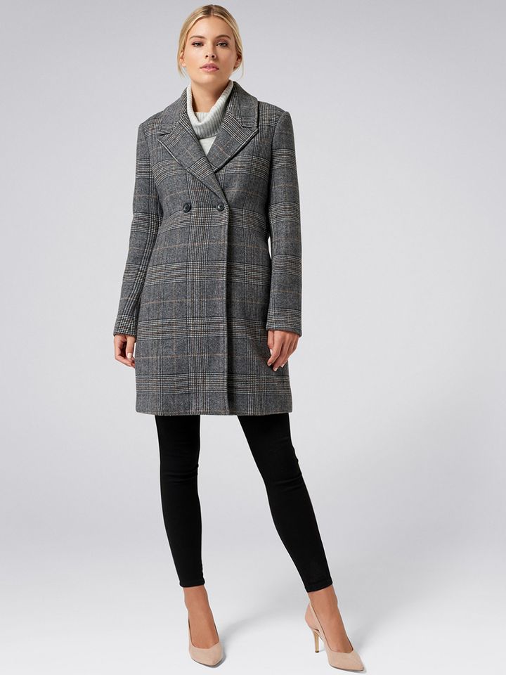 checked duster coat
