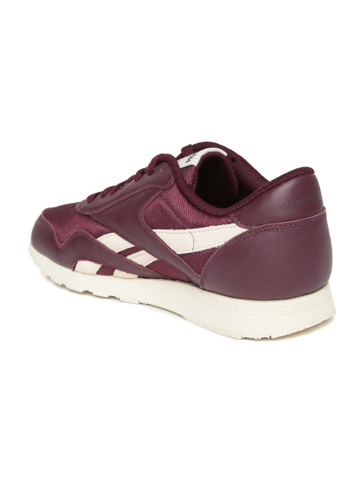 Buy Reebok Classic Men Burgundy Nylon Color Sneakers Casual