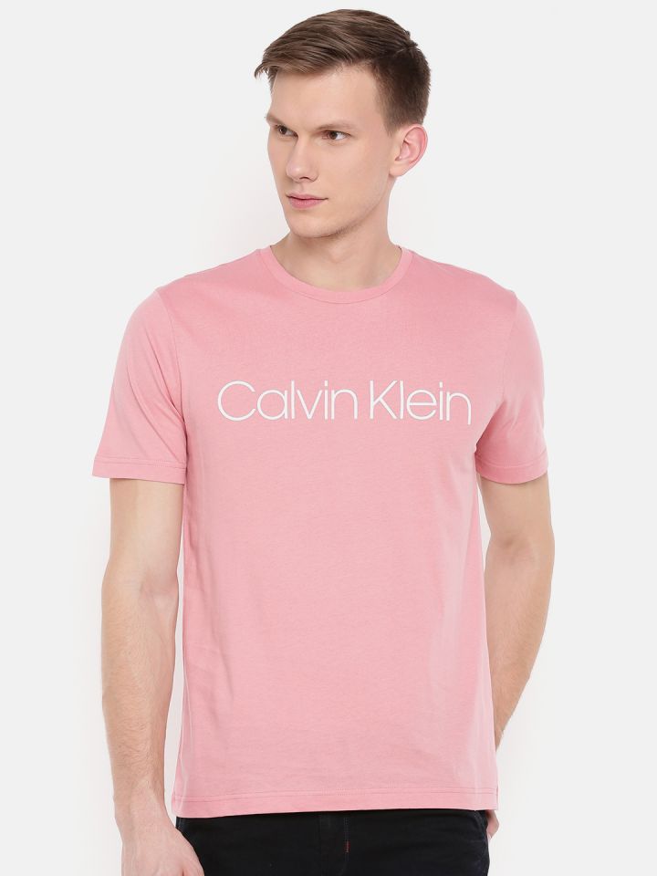 Pink calvin klein t shirt mens deals