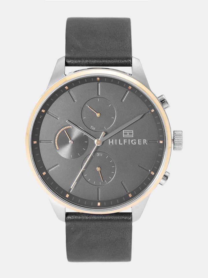 tommy hilfiger men black analogue watch