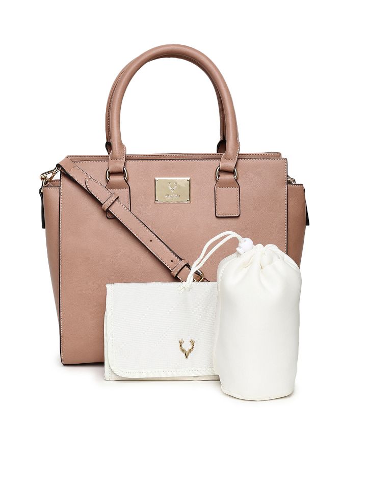 Allen Solly Pink Solid Handheld Bag