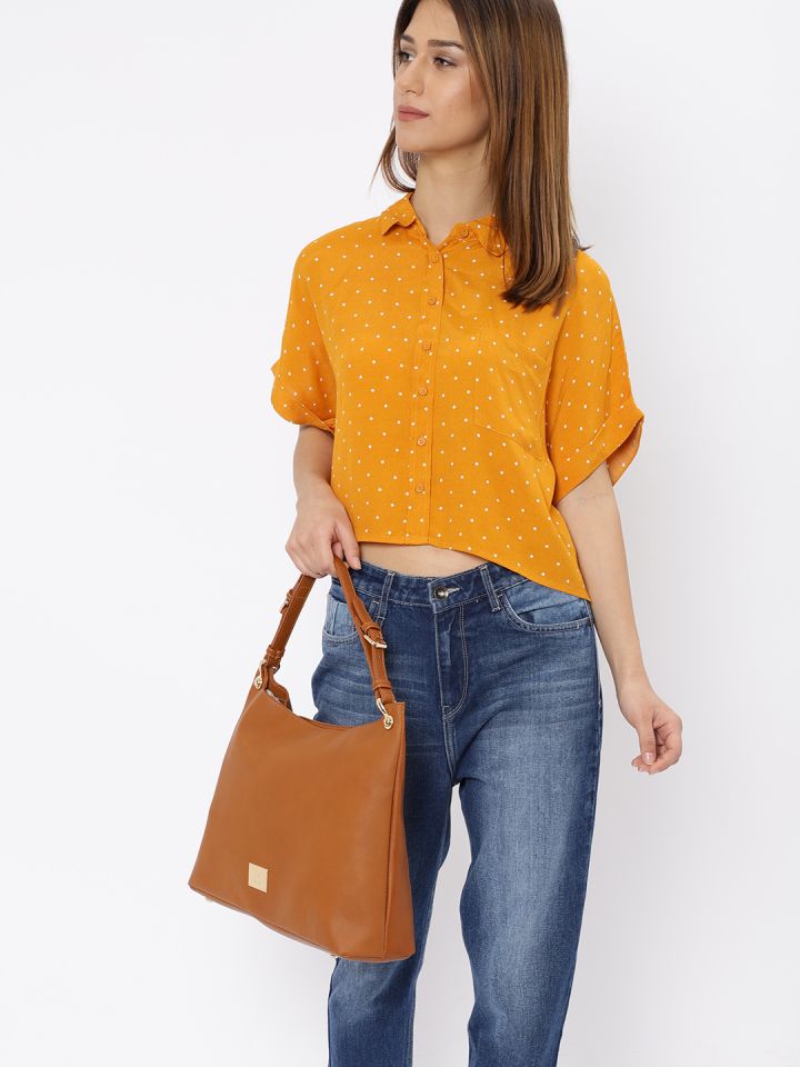 Allen solly tan best sale solid shoulder bag