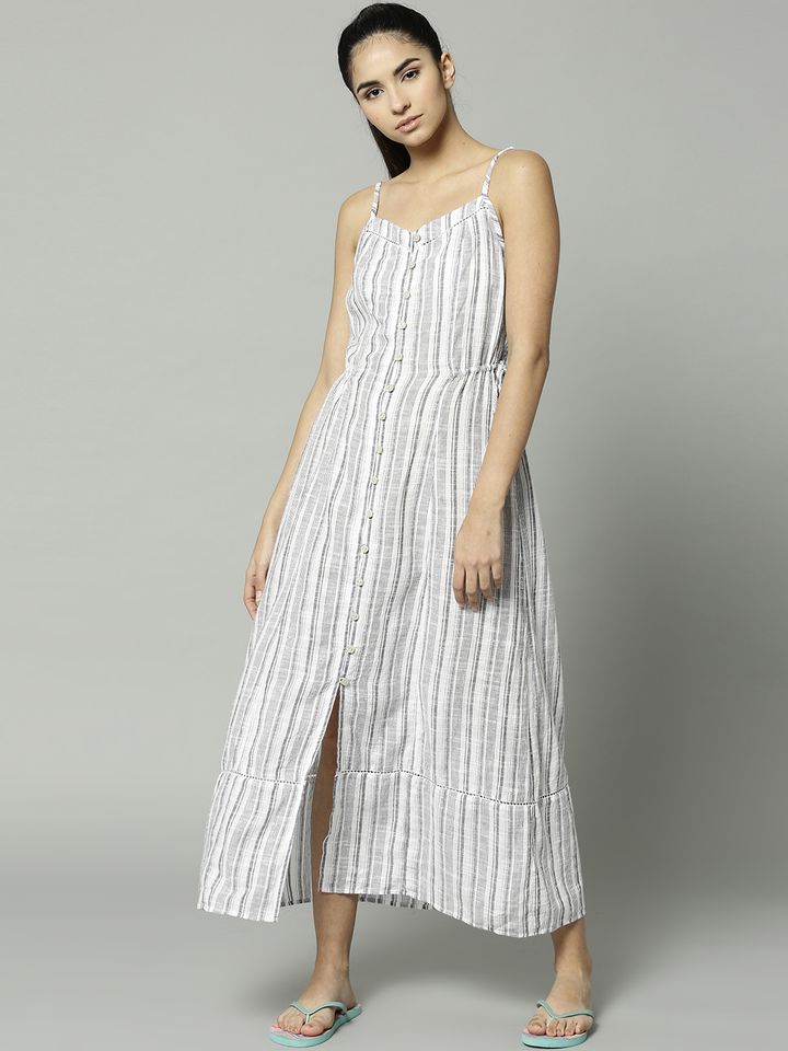 marks and spencer blue and white striped dress