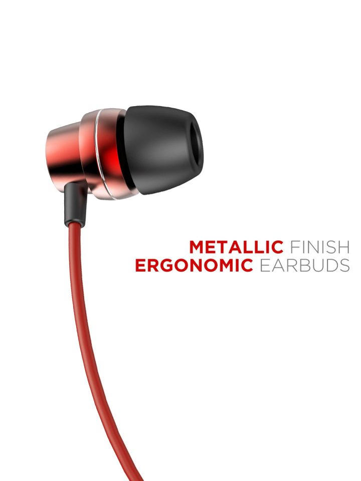Buy BoAt BassHeads 182 Red Braided Wired Earphones With Enhanced