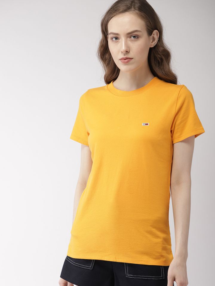 yellow tommy hilfiger t shirt women's