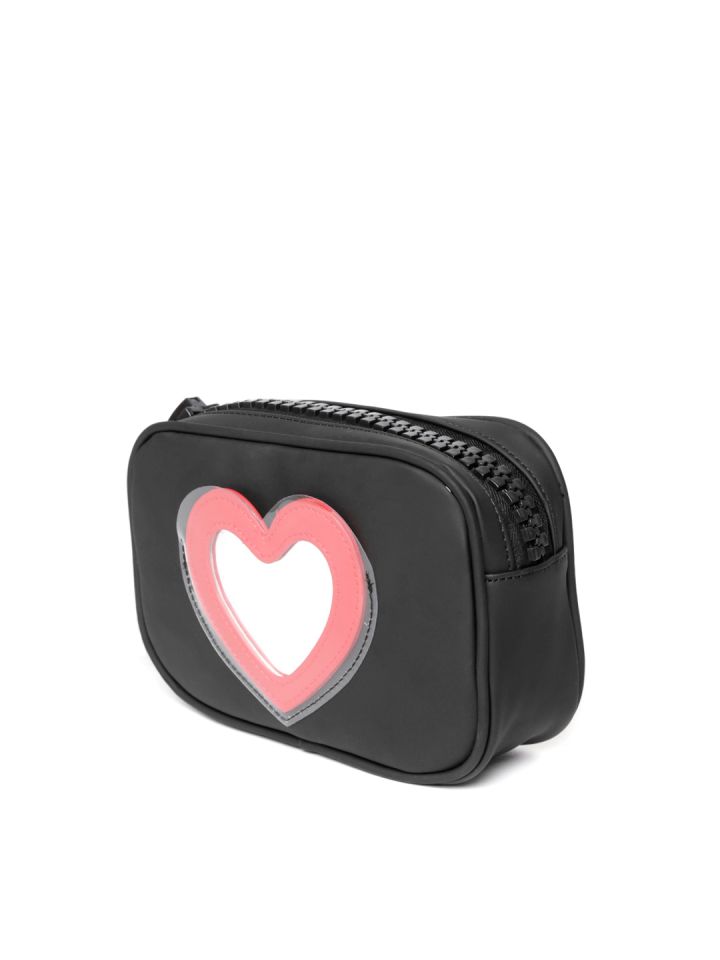 CARPISA Black Cosmetic Pouch with Mirror
