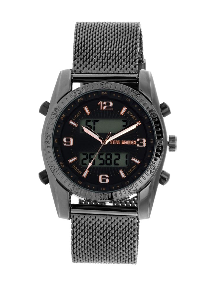 Steve Madden Men Black Grey Digital Watch SMW102GU