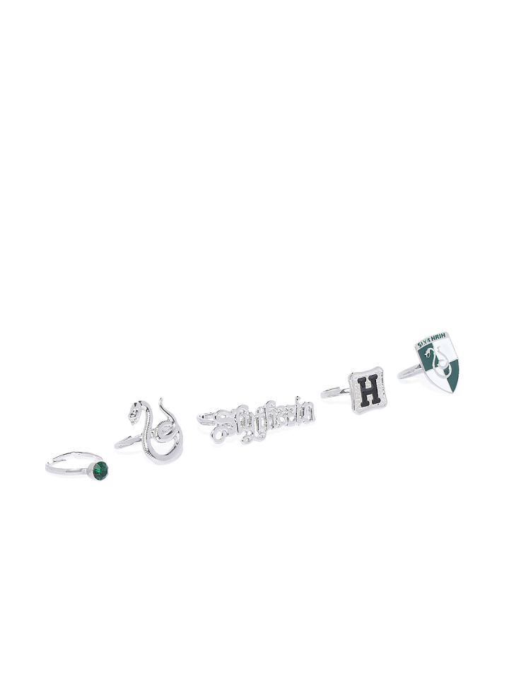 Buy Efg Set Of 5 Harry Potter Slytherin Free Size Rings Ring For