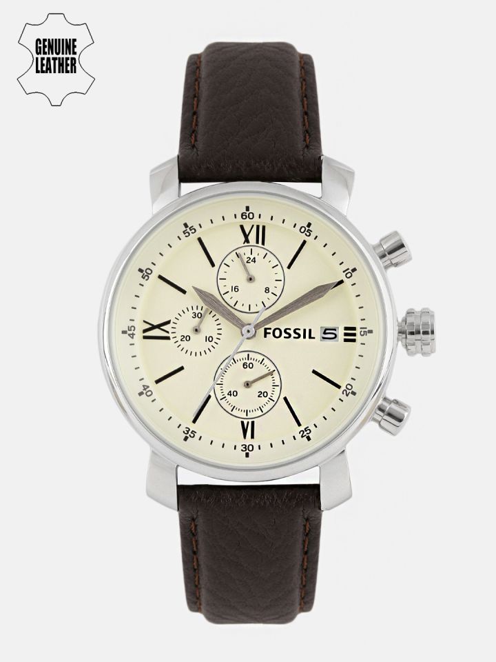 Fossil Men Cream Coloured Analogue Watch BQ1007I FSS Factory Serviced