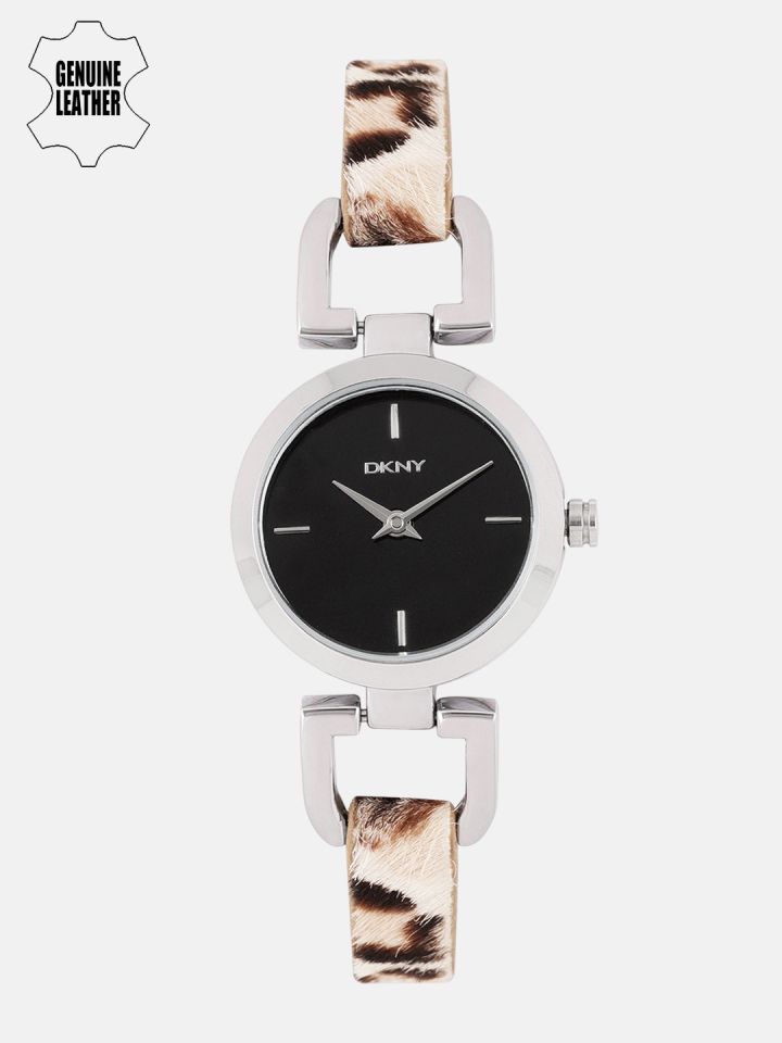 Buy DKNY Women Black Leather Analogue Watch Watches for Women