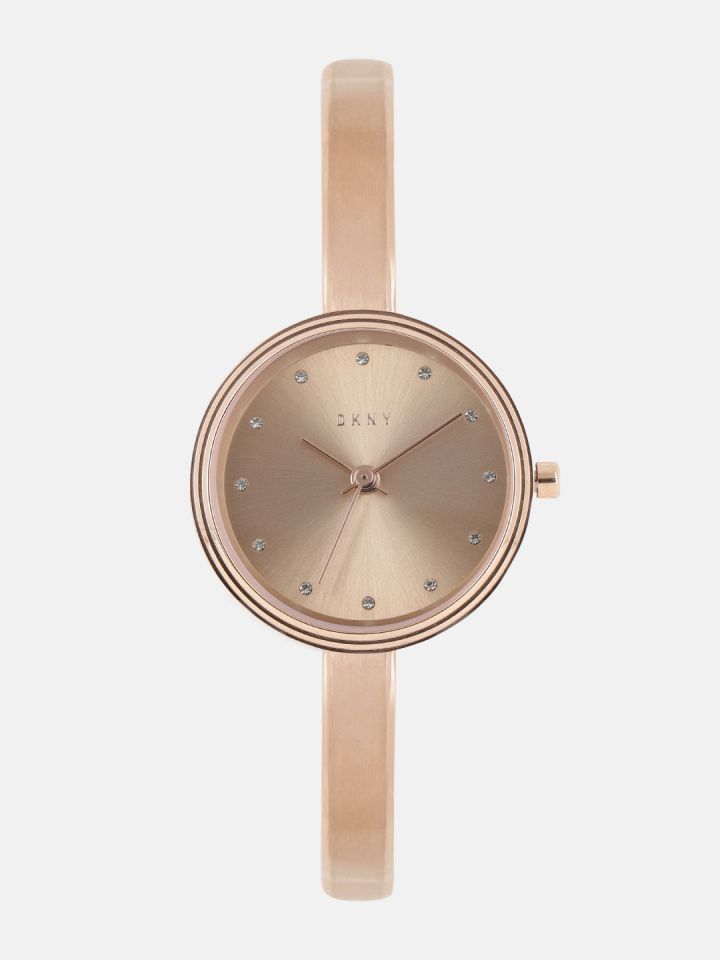DKNY Women Rose Gold Factory Serviced Embellished Analogue Watch NY2600I FSS