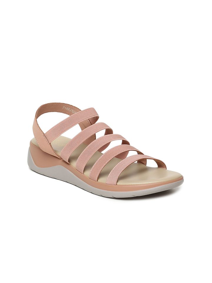 Buy Tresmode Women Pink Solid Gladiators Flats for Women