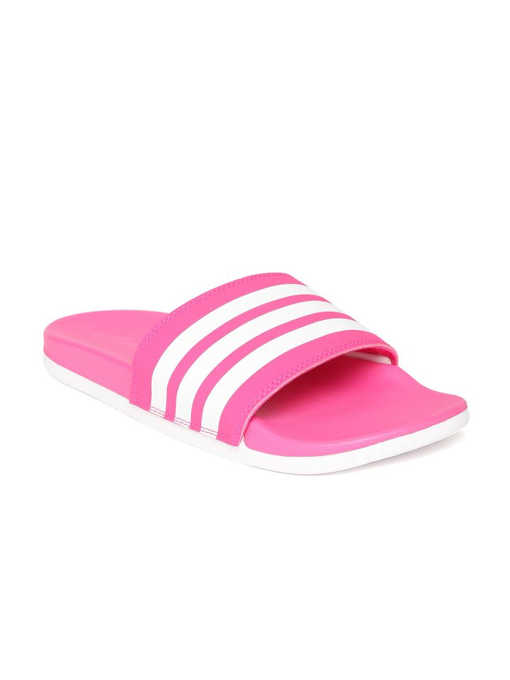 Adidas adilette cloudfoam sales striped womens slide sandals