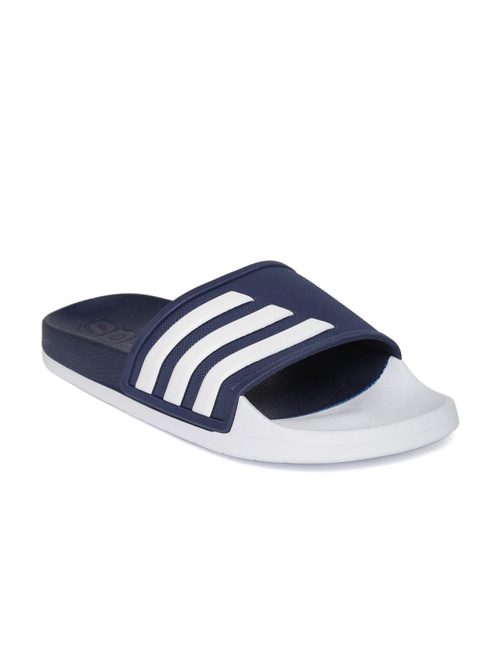 navy adidas sliders