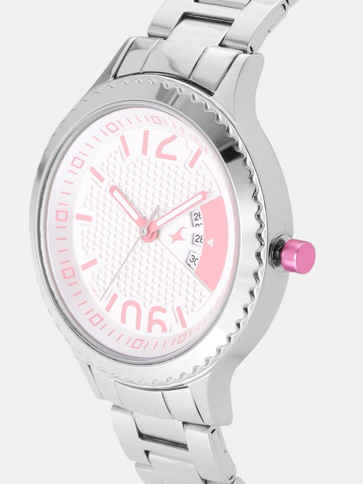 Buy Fastrack Women White Pink Analogue Watch 6168SM02 Watches
