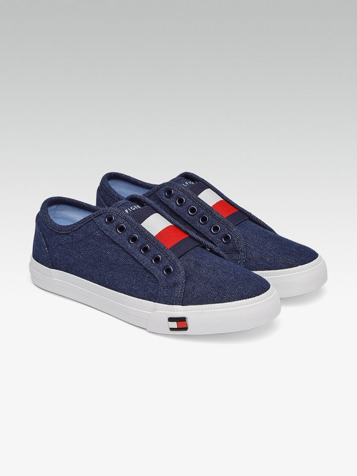 Buy Tommy Hilfiger Women Navy Blue Denim Sneakers Casual Shoes