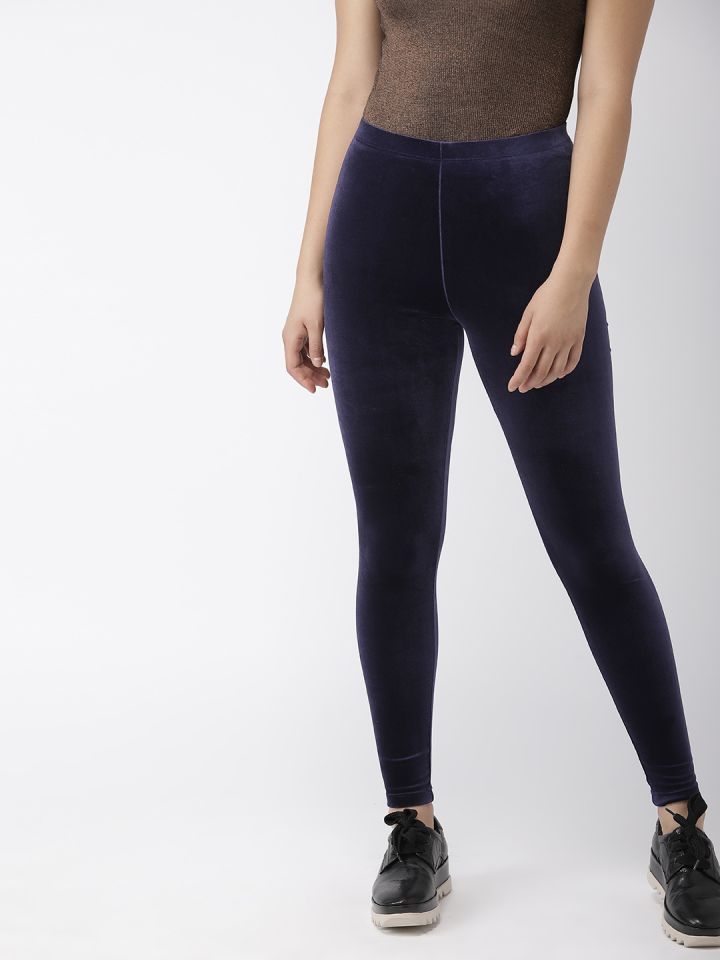 Spanx Ready To Wow Velvet Leggings In Lapis Blue Size Extra Large