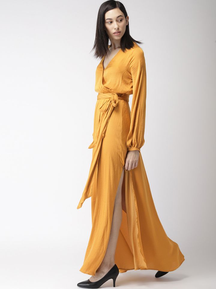 Buy FOREVER 21 Women Mustard Yellow Solid Maxi Dress Dresses for Women  8634145 Myntra