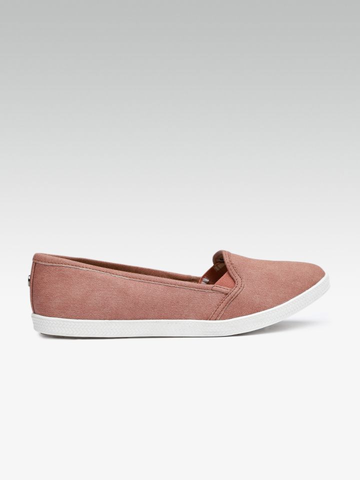 pink slip on sneakers