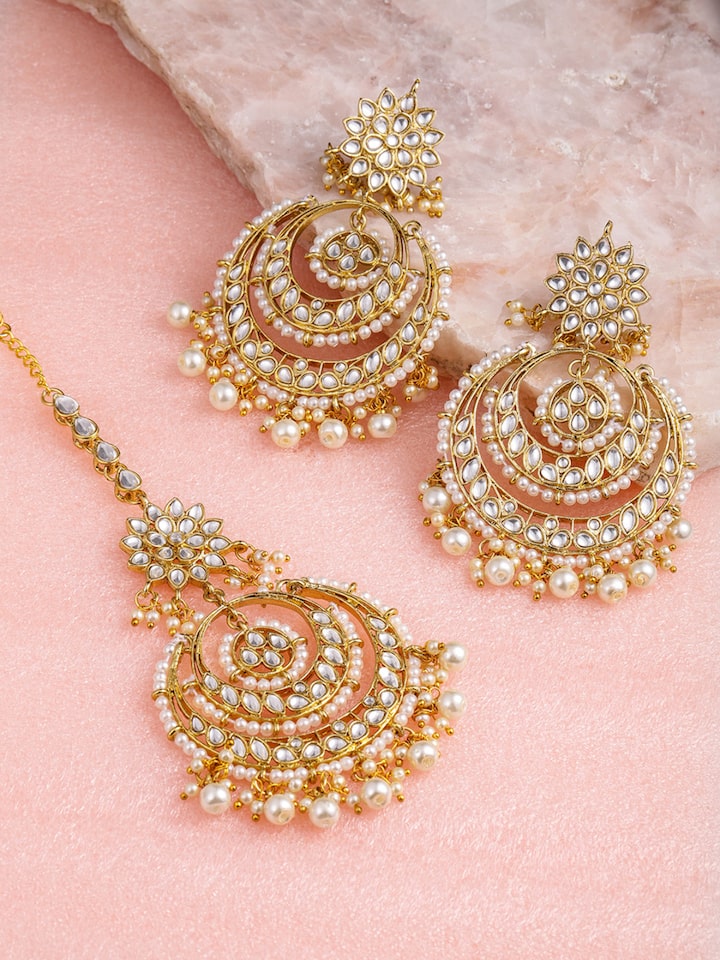 Jewellery Sets | Golden Earrings Mangtika Set | Freeup-sgquangbinhtourist.com.vn