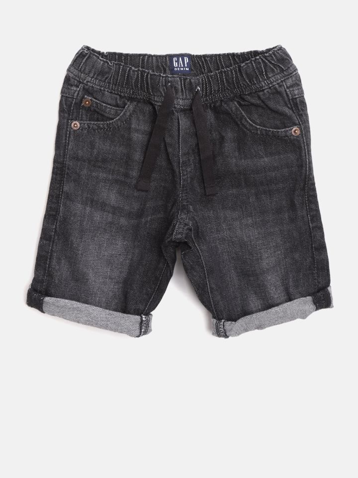 gap black denim shorts