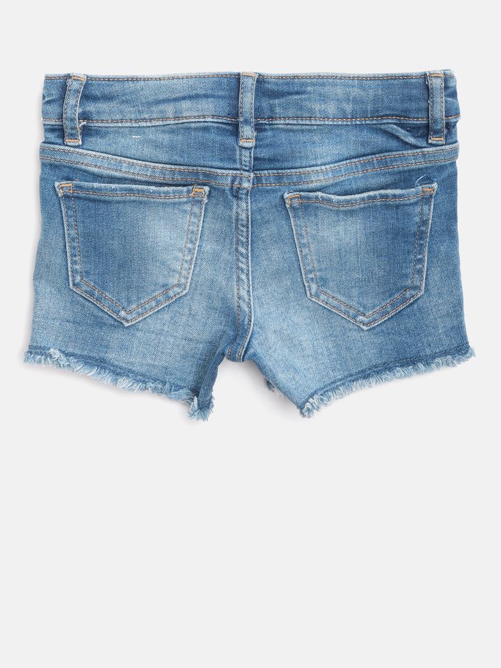 distressed midi shorts