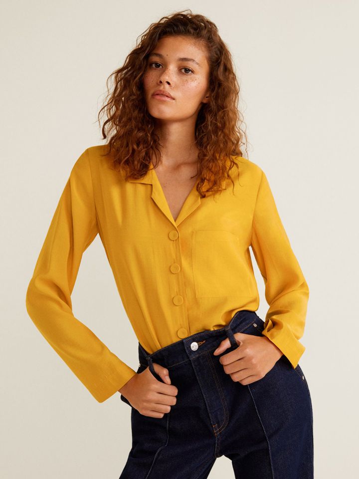 Mustard colored sales tops for women