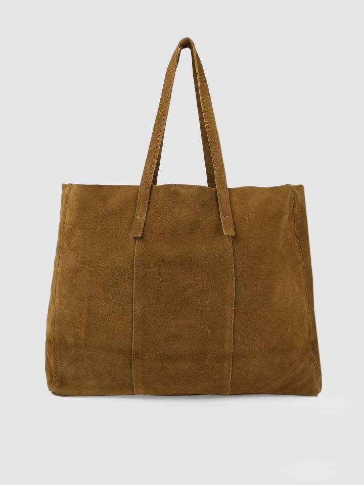 Buy MANGO Brown Solid Suede Shoulder Bag Myntra