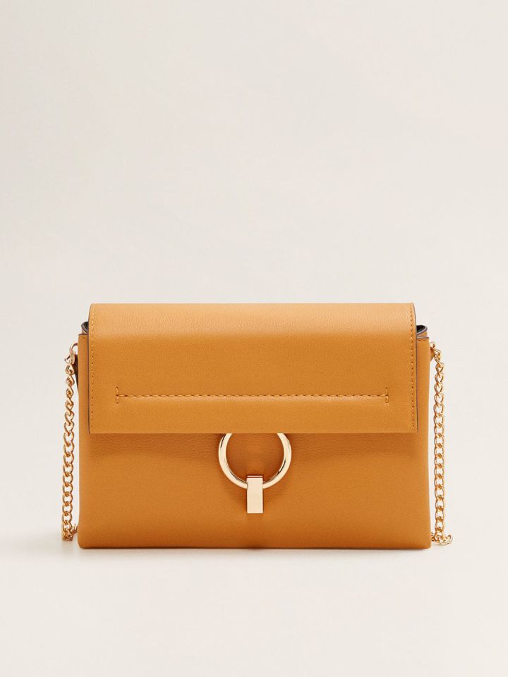 Mango mustard yellow cheap solid sling bag