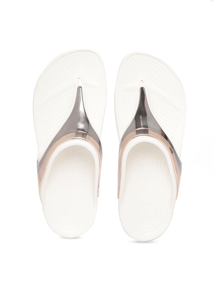 Buy Crocs Women Silver Toned Rose Gold Toned Colourblocked