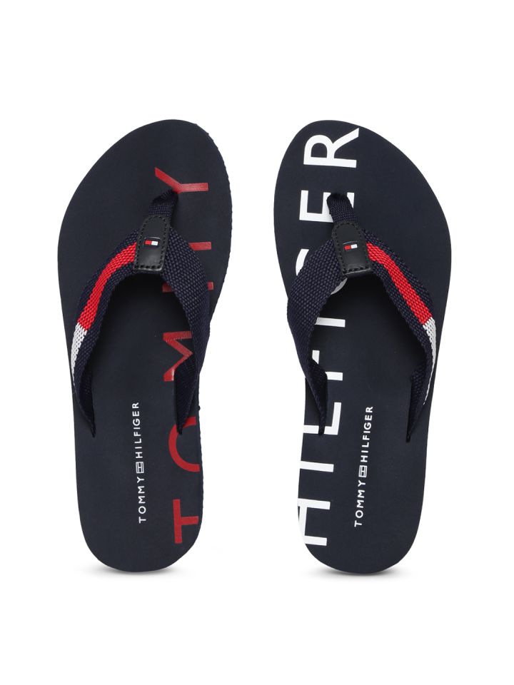 Tommy hilfiger navy blue flip flops best sale