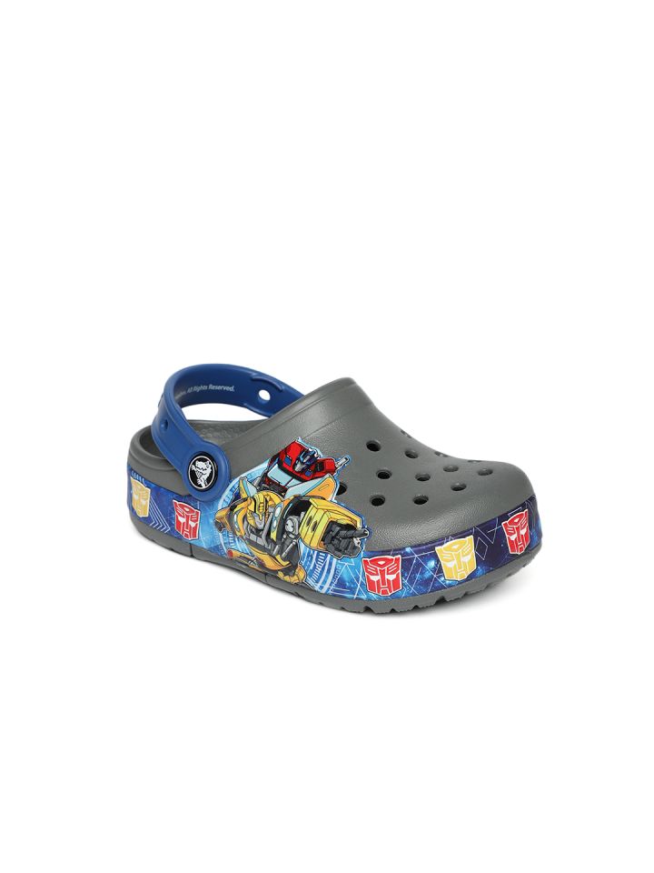 Buy Crocs Boys Grey Printed Transformers Clogs Flip Flops for