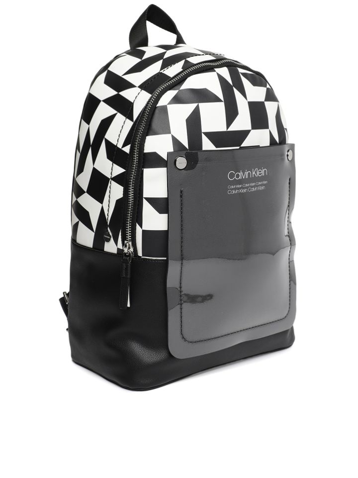 Calvin klein black outlet and white backpack