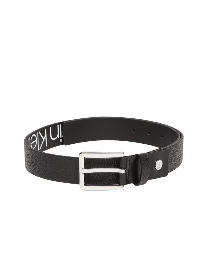 Buy Calvin Klein Men Black Solid Leather Belt Belts for Men