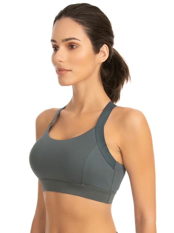 Buy Zelocity By Zivame Grey Solid Non Wired Lightly Padded Sports