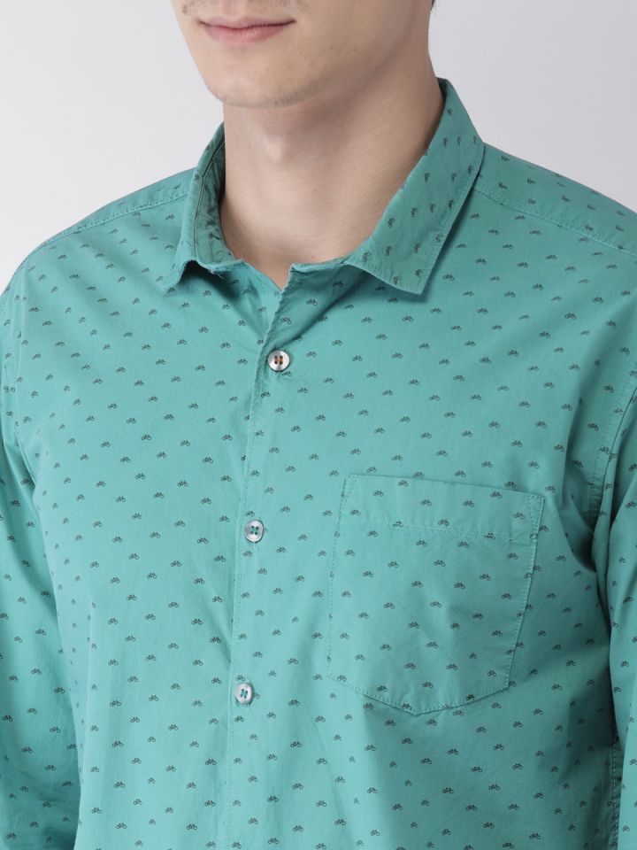 Buy Mast & Harbour Men Green Regular Fit Printed Casual Shirt - Shirts for  Men 8714145