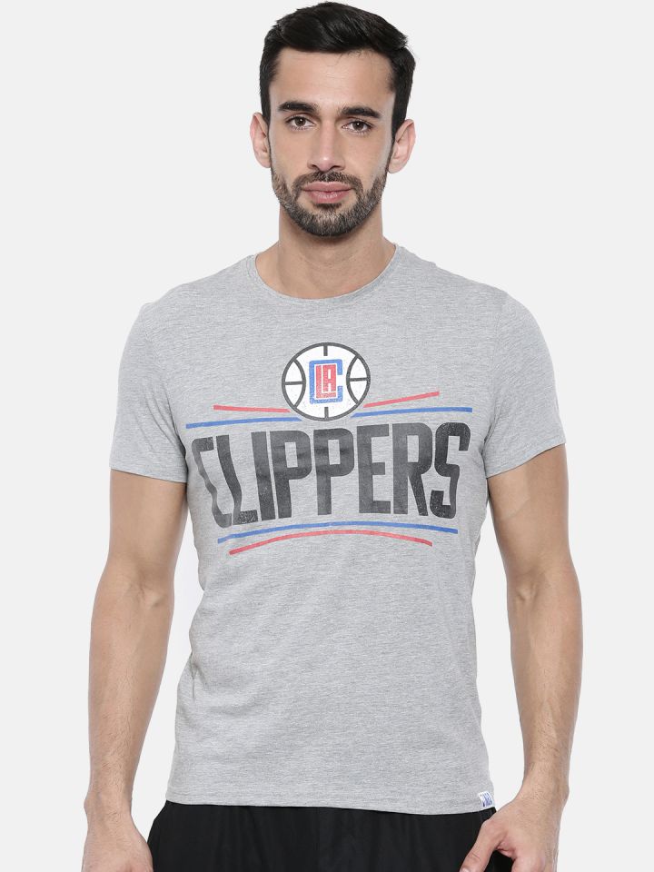 Buy Nba Men Grey Printed Round Neck Los Angeles Clippers T Shirt Tshirts For Men 8720877 Myntra