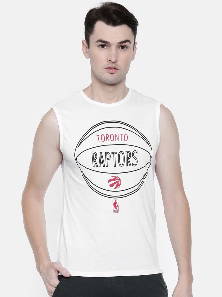 Buy Nba Men White Printed Round Neck Toronto Raptors T Shirt