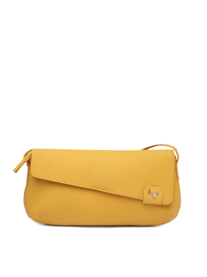 Baggit Yellow Solid Sling Bag