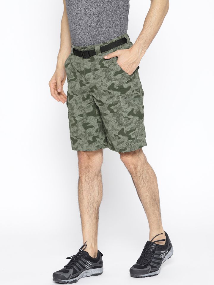 Columbia Men Olive Green Printed Silver Ridge Cargo Shorts