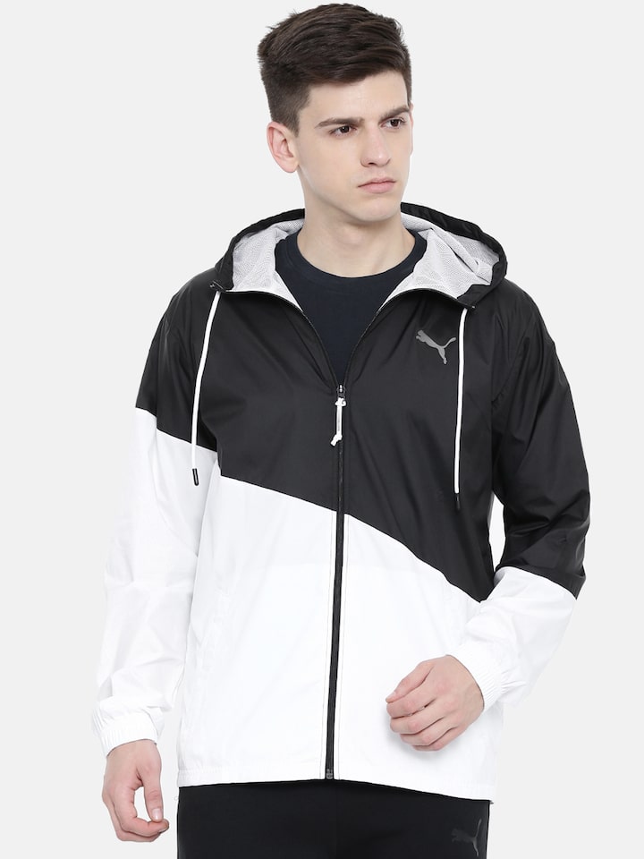 puma jacket black and white