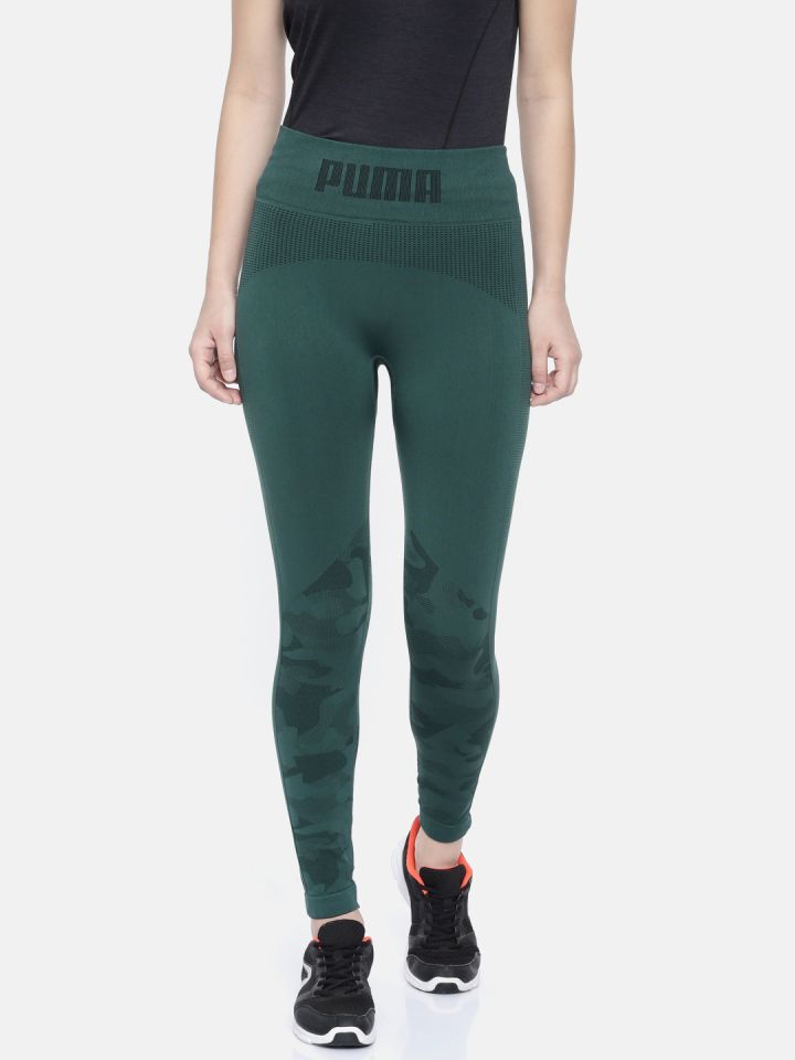 Buy Puma Women Green Printed EvoKNIT Seamless Leggings Tights