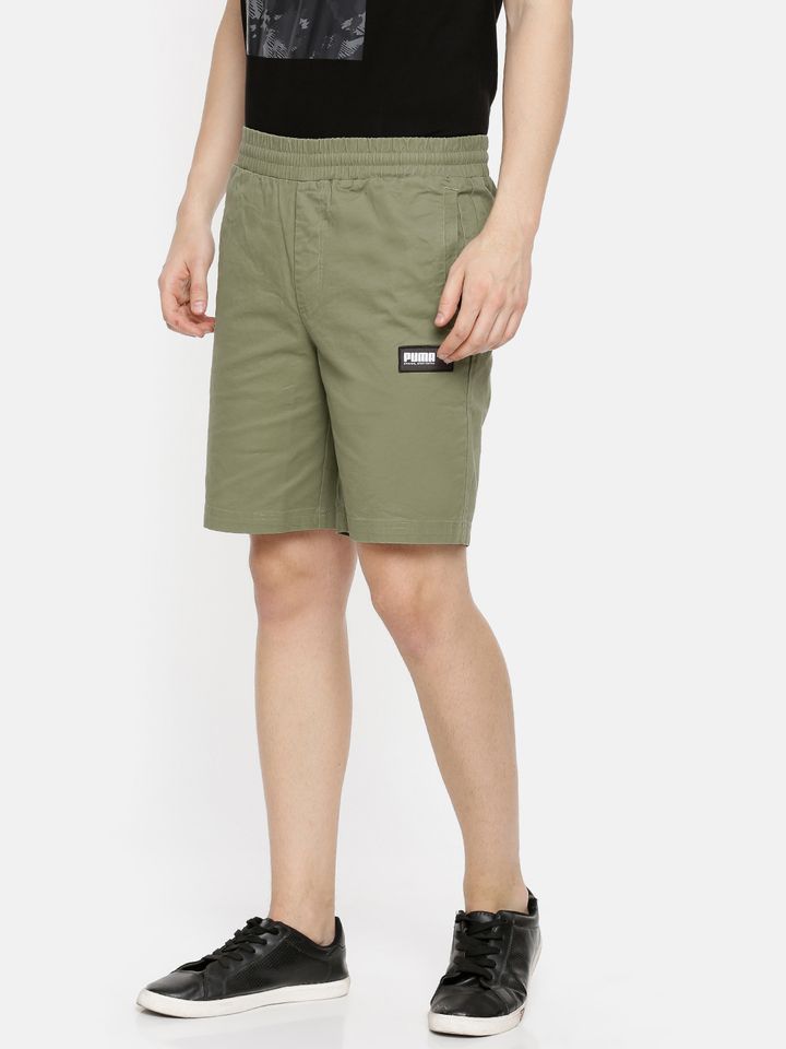 Buy Puma Men Olive Green Solid Regular Fit Fusion Twill 8\