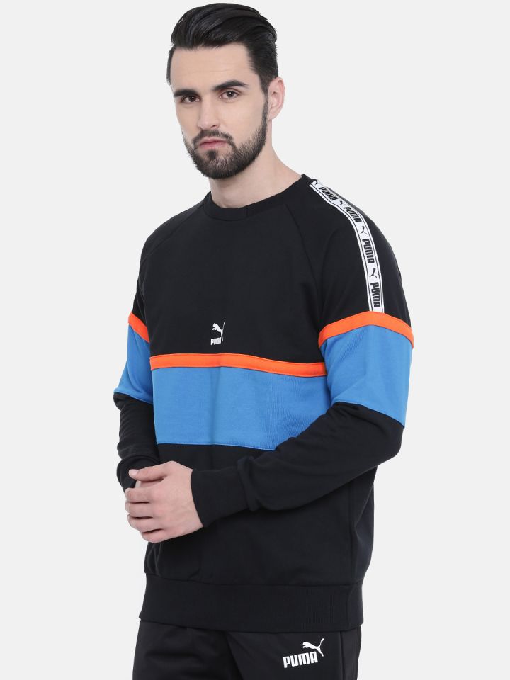 Puma Men Black Colourblocked Round Neck XTG Crew Sweatshirt