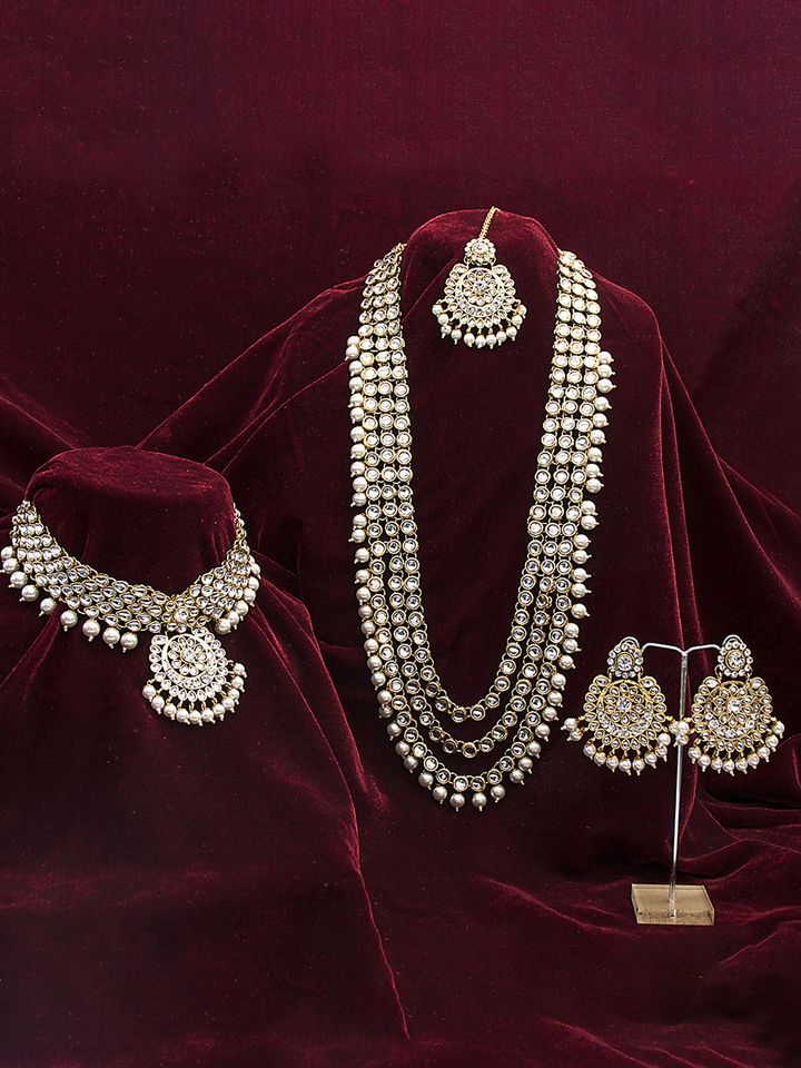 Buy Peora Women Gold Plated Kundan Beaded Stone Studded Jewellery Set Jewellery Set For Women 8760605 Myntra Buy jewellery for women online. peora women gold plated kundan beaded stone studded jewellery set