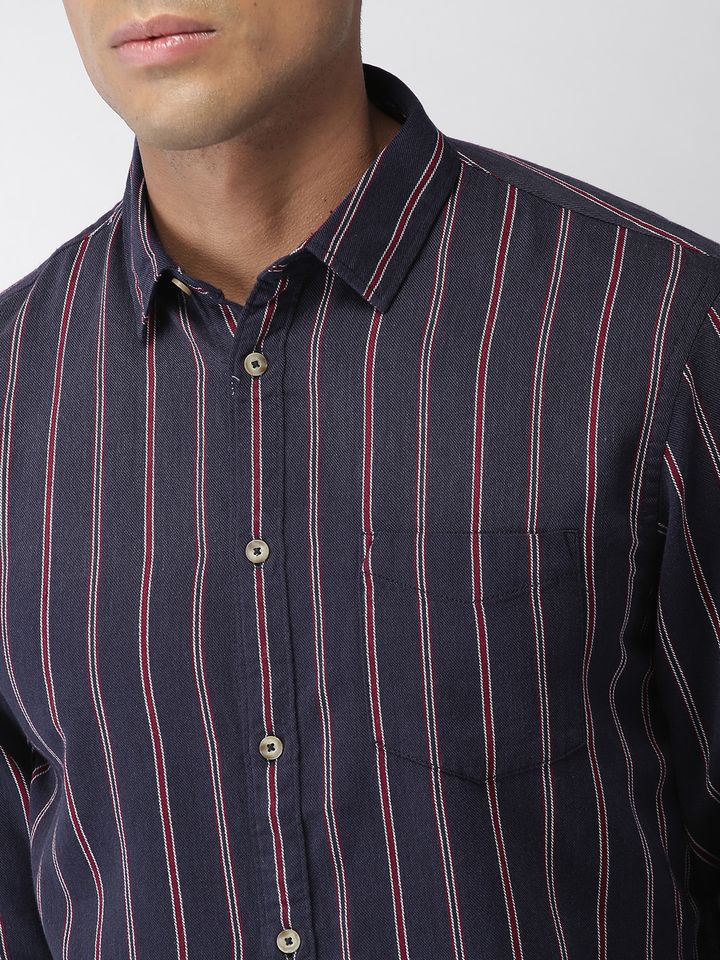 Buy Celio Men Navy Blue \u0026 Red Regular 