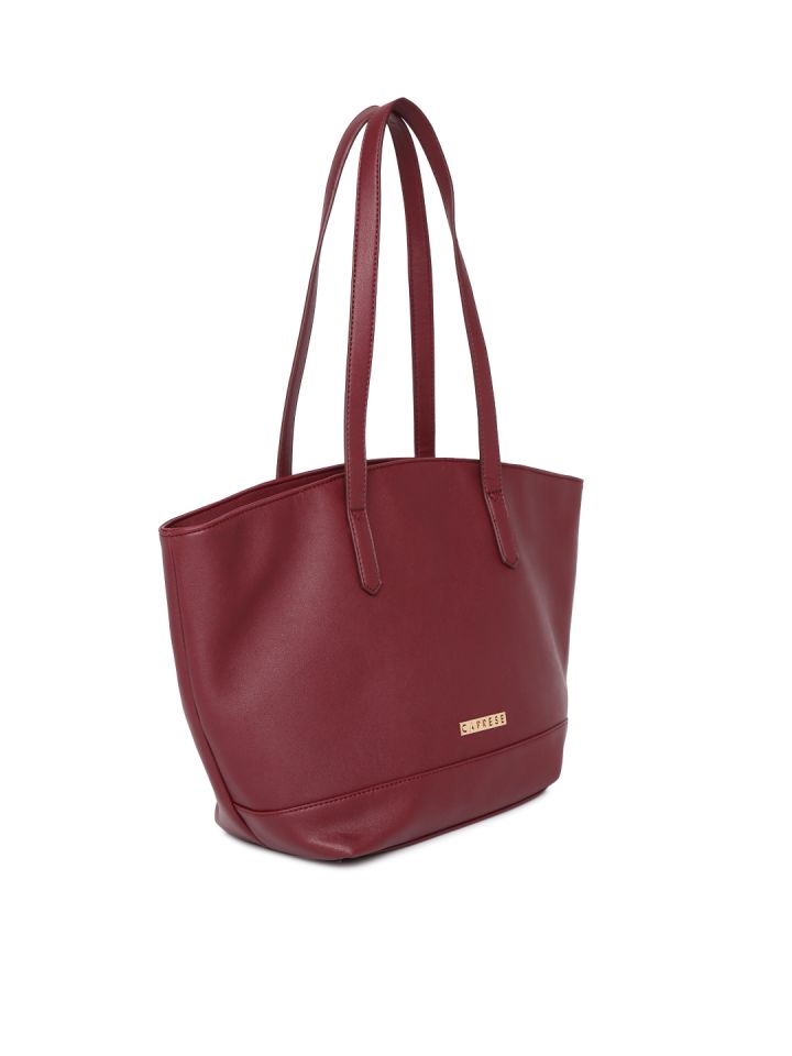 Buy Caprese Maroon Solid Shoulder Bag Handbags for Women 8789535