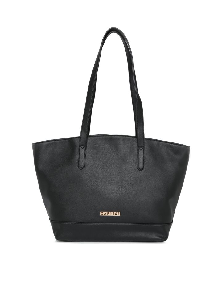 Buy Caprese Black Solid Shoulder Bag Handbags for Women 8789543
