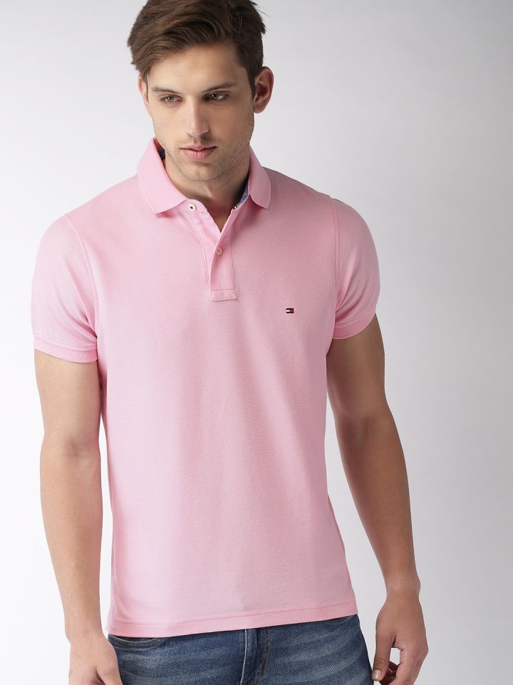 pink tommy hilfiger t shirt mens